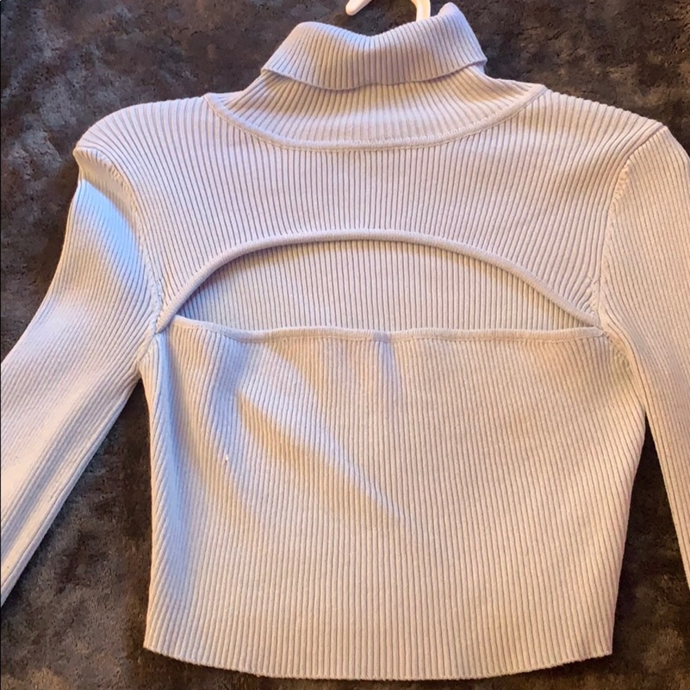 Blue long sleeve crop top